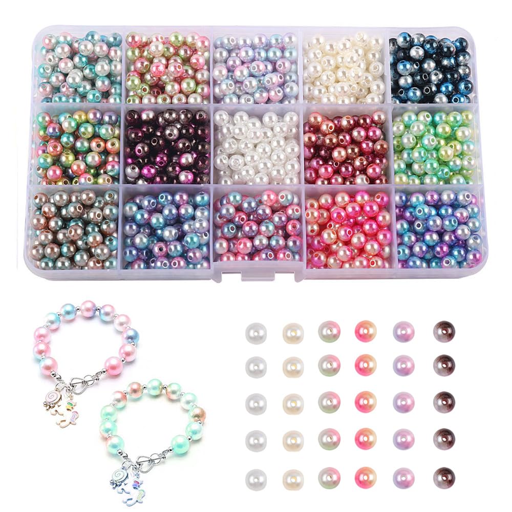 6 Boxen Kunstperlen Für Nageldesign – Gemischte Farben, Runde Harzperlen, Nageldekoration, DIY-Nagelkunst