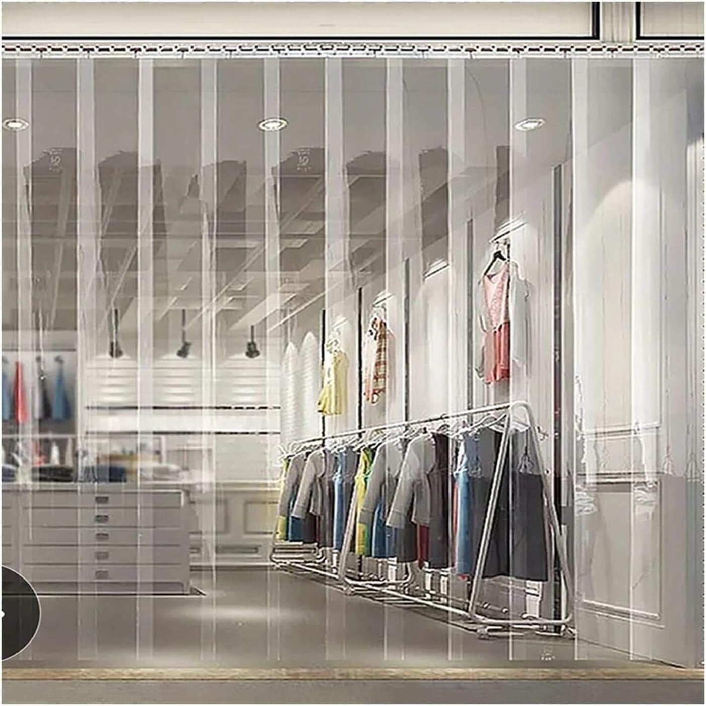 Rideaux de congélateur en plastique transparent isolés pour porte industrielle
