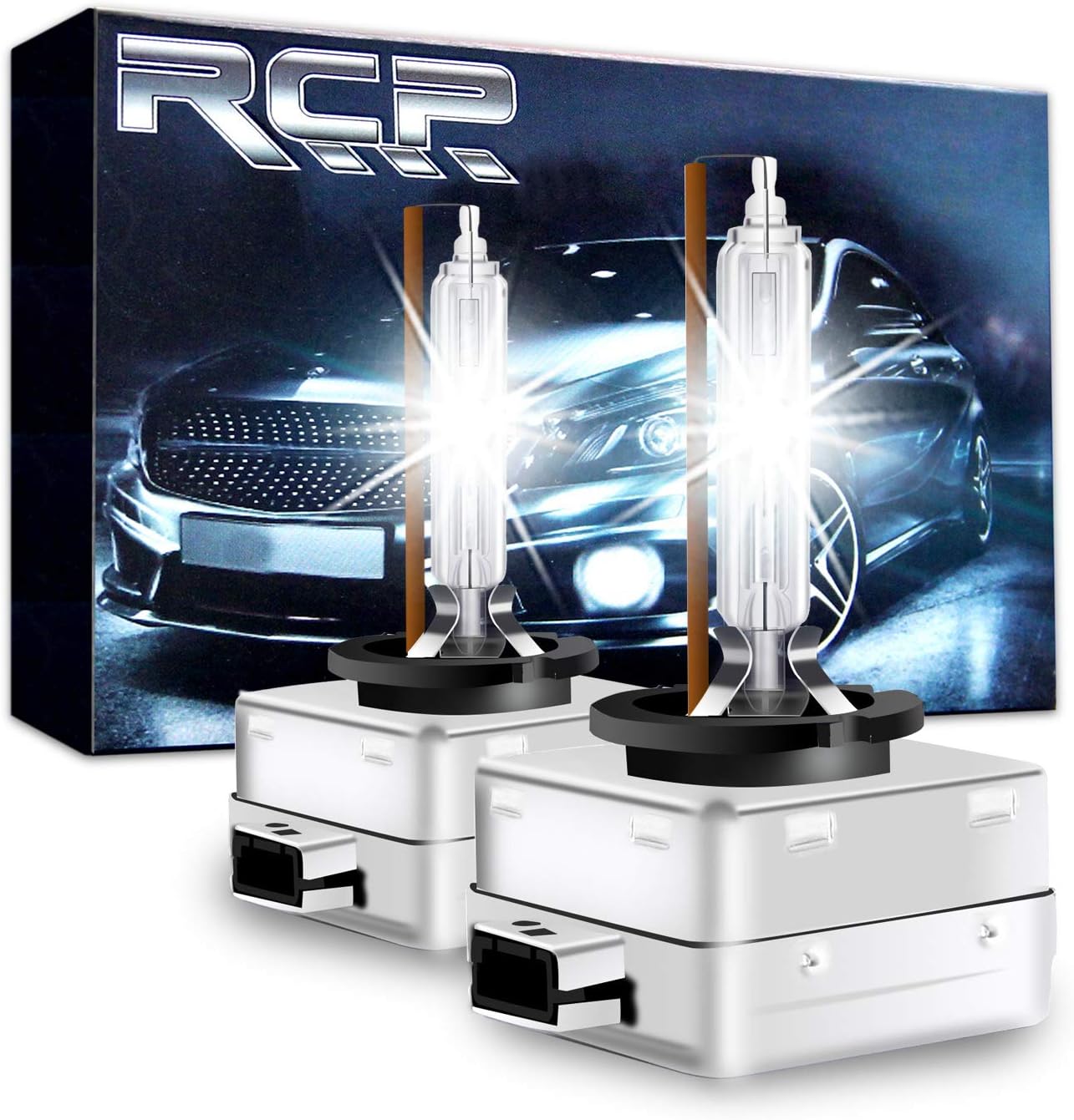 RCP - D1S4 - (A Pair) D1S/ D1R 4300K Xenon HID Replacement Bulb Factory White Warm White Metal Stents Base Car Headlight Lamps Head Lights 35W