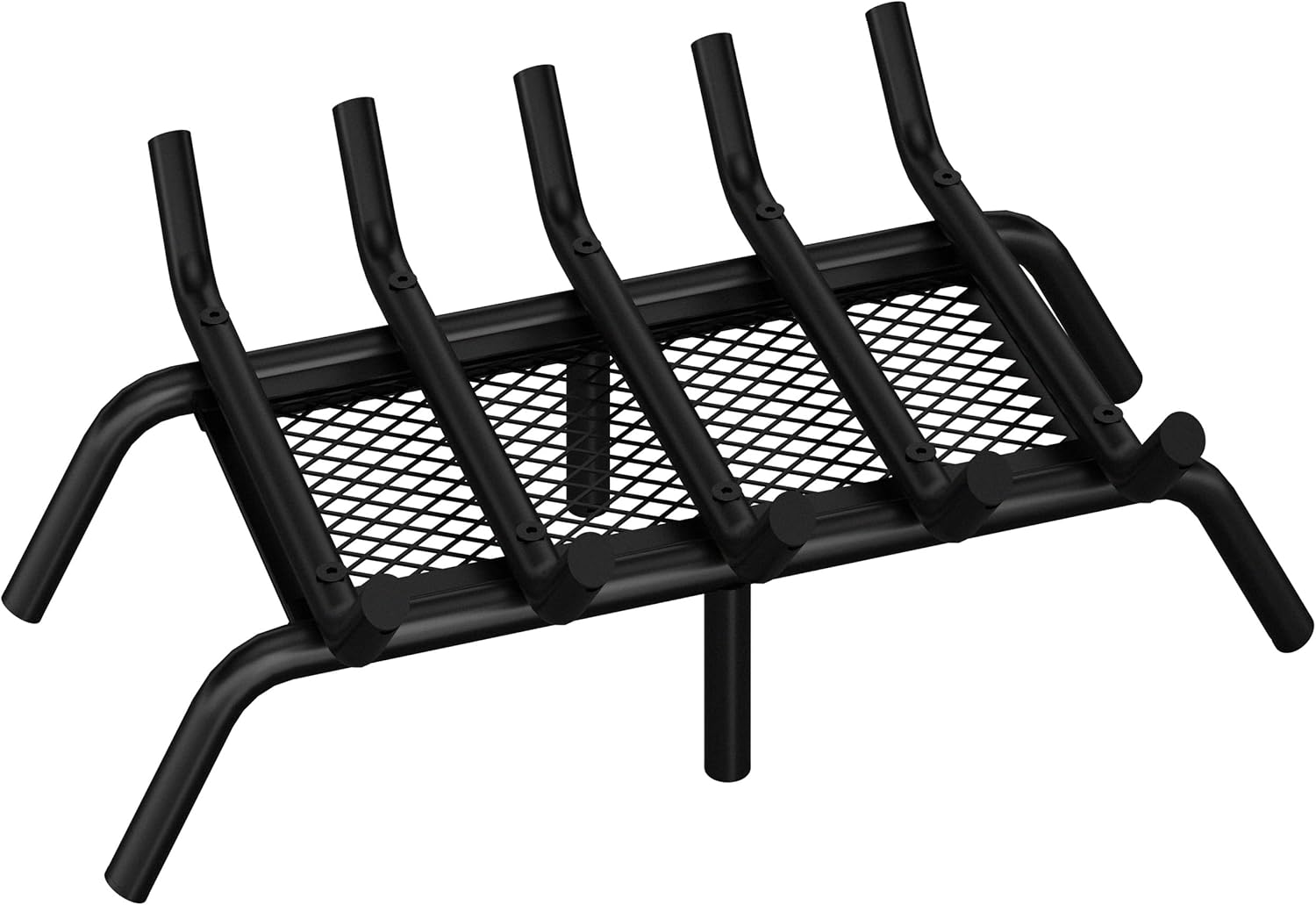 17 Inch Fireplace Grate with Ember Retainer, Fireplace Log Grate with Heavy Duty Steels, Wrought Cast Iron for Indoor Hearth Outdoor, Rust Prevention, Assist Combustion