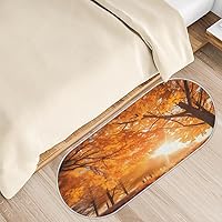 Vista 1 de cfpolar Maple Tree Forest Sunny Bathroom Rugs Non-Slip Bath Rug Microfiber Bath Mat Absorbent Kitchen Mats and Rugs Machine Washable Oval Plush