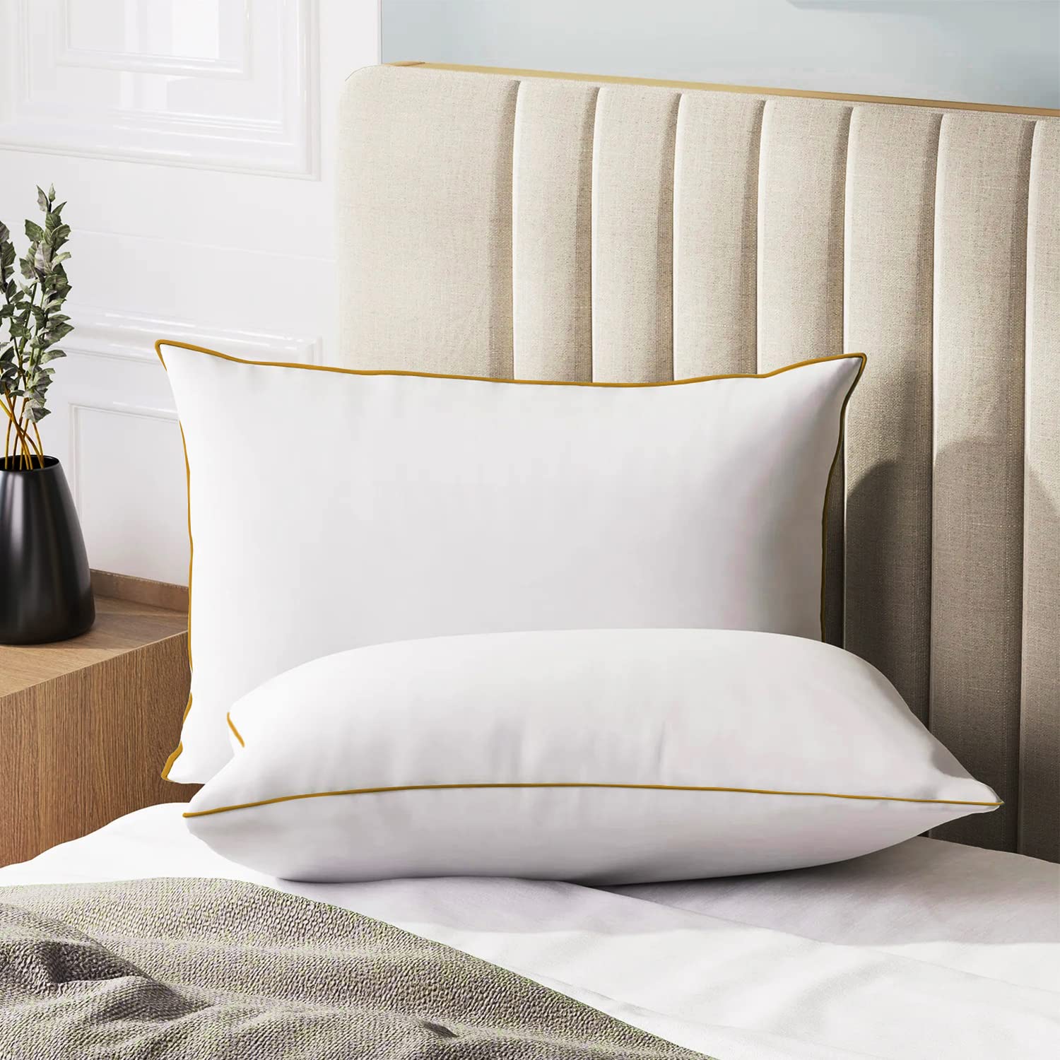 Sleepsia Large Fluffy Ultra Soft Hotel Pillows for Sleeping, Down Alternative-Microfiber Pillow for Side Back and Front Sleeper (Pack of 2) 17" X 27"-image-18