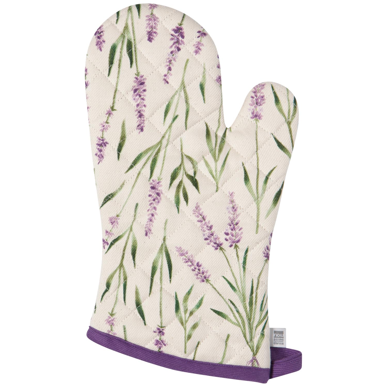 Now Designs Danica Manique et Gant de Cuisine en Coton Lavande, garnissage 100% Polyester