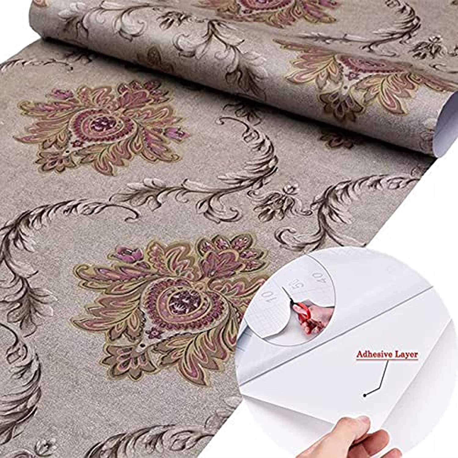 VI COLLECTIONS 1000 X 45 CM Peacock Damask Self Adhesive Wall Paper (B0BRB6PK4Z) Amazon Price History, Amazon Price Tracker