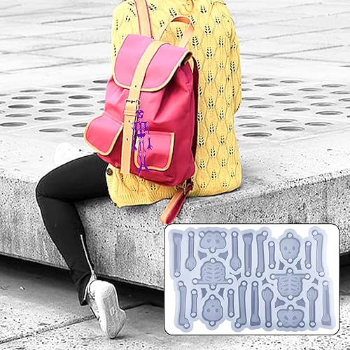 Miniatura 7 de 2 moldes de silicona de resina de esqueleto de calavera de Halloween, moldes de fundición de epoxi para Halloween, manualidades, fabricación de