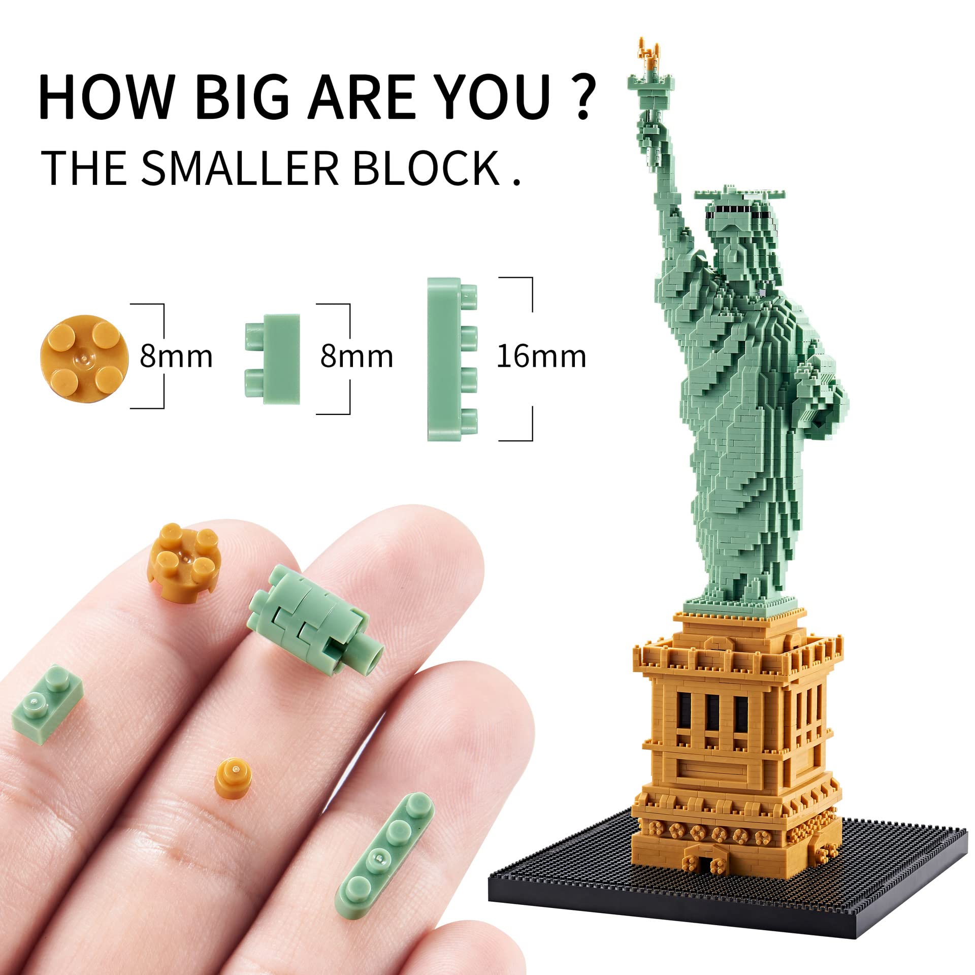 Estatua de la Libertad Maqueta Juegos de Construcción, 2810 Piezas Conjunto de Construcción Londres Landmark Arquitectura, Nano Micro Bloques de Construcción No Compatible con las Grandes Marcas