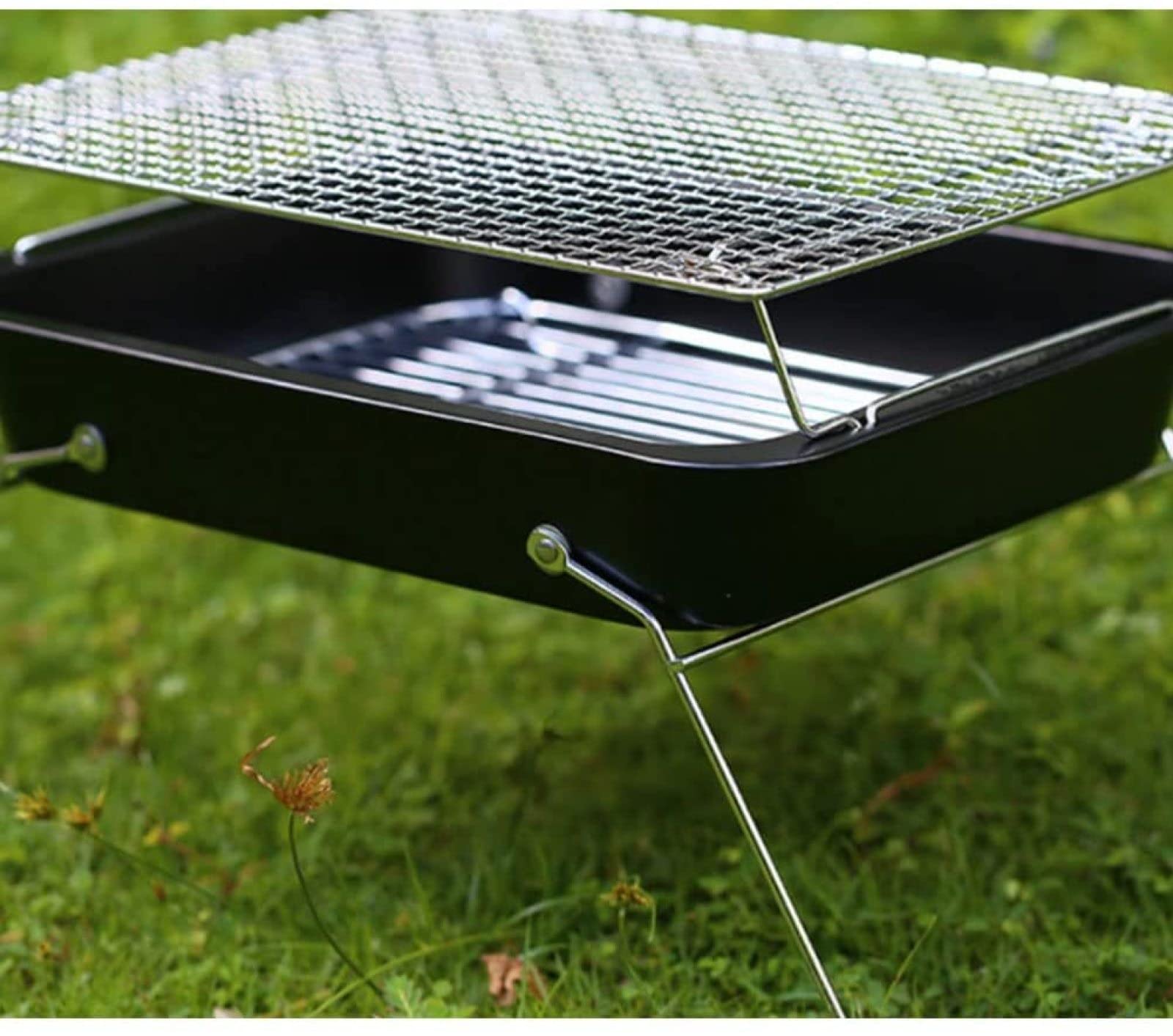 Griglia per Barbecue a Carbone piegata, Barbecue da Tavolo Portatile in Acciaio Inox Griglia per Fumatori per Picnic all'aperto, Patio, Cortile, Campeggio, Cucina, Feste in Spiaggia