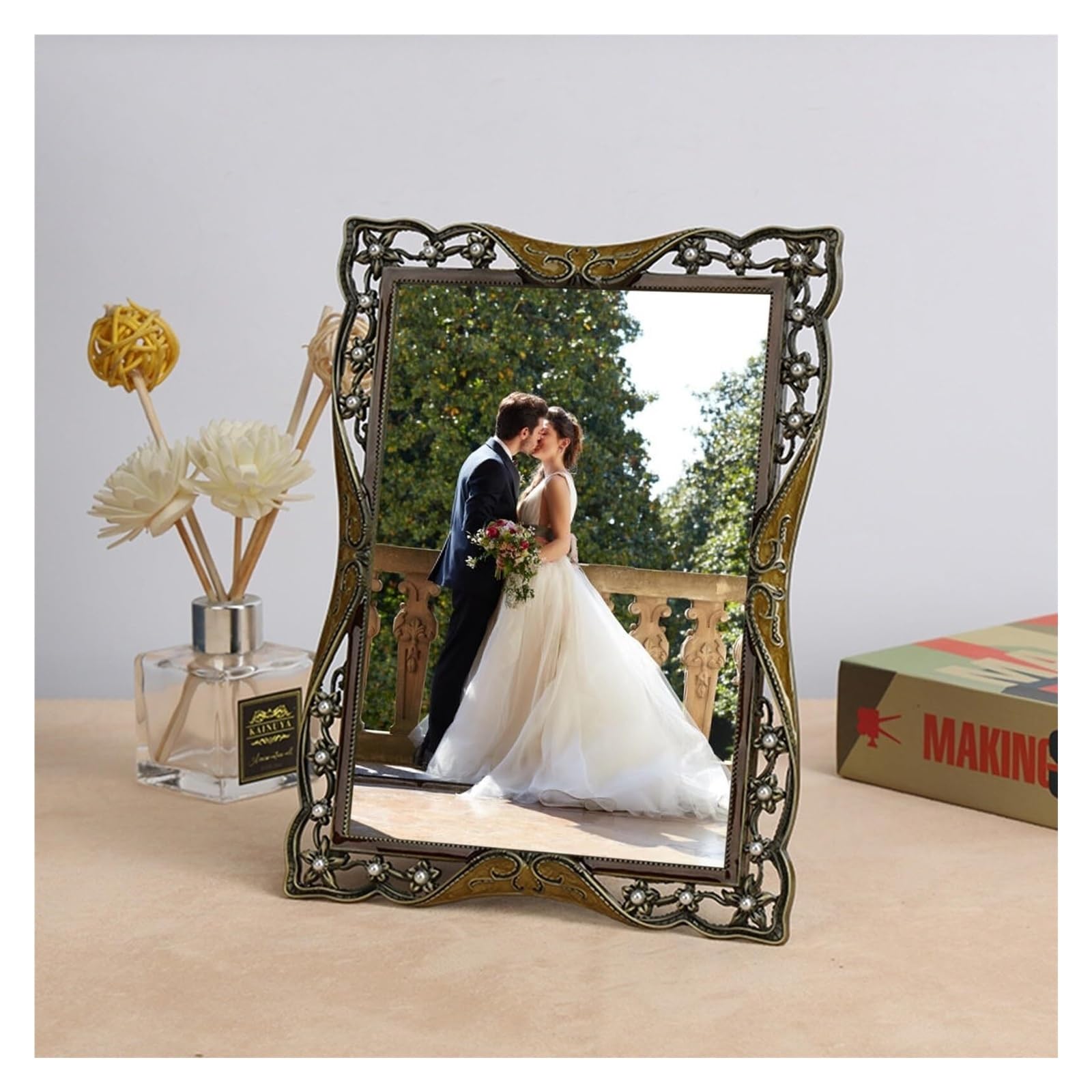 Cadres photo 8x10 vintage en cuivre rectangulaire alliage de zinc