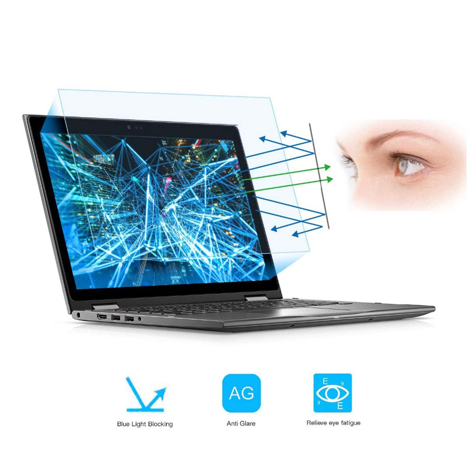 Laptop-Bildschirmschoner, 15,6/17-Zoll-Laptop-Displayschutzfolie, Acryl-Blaulichtfilter for Aufhängen(17 inch)