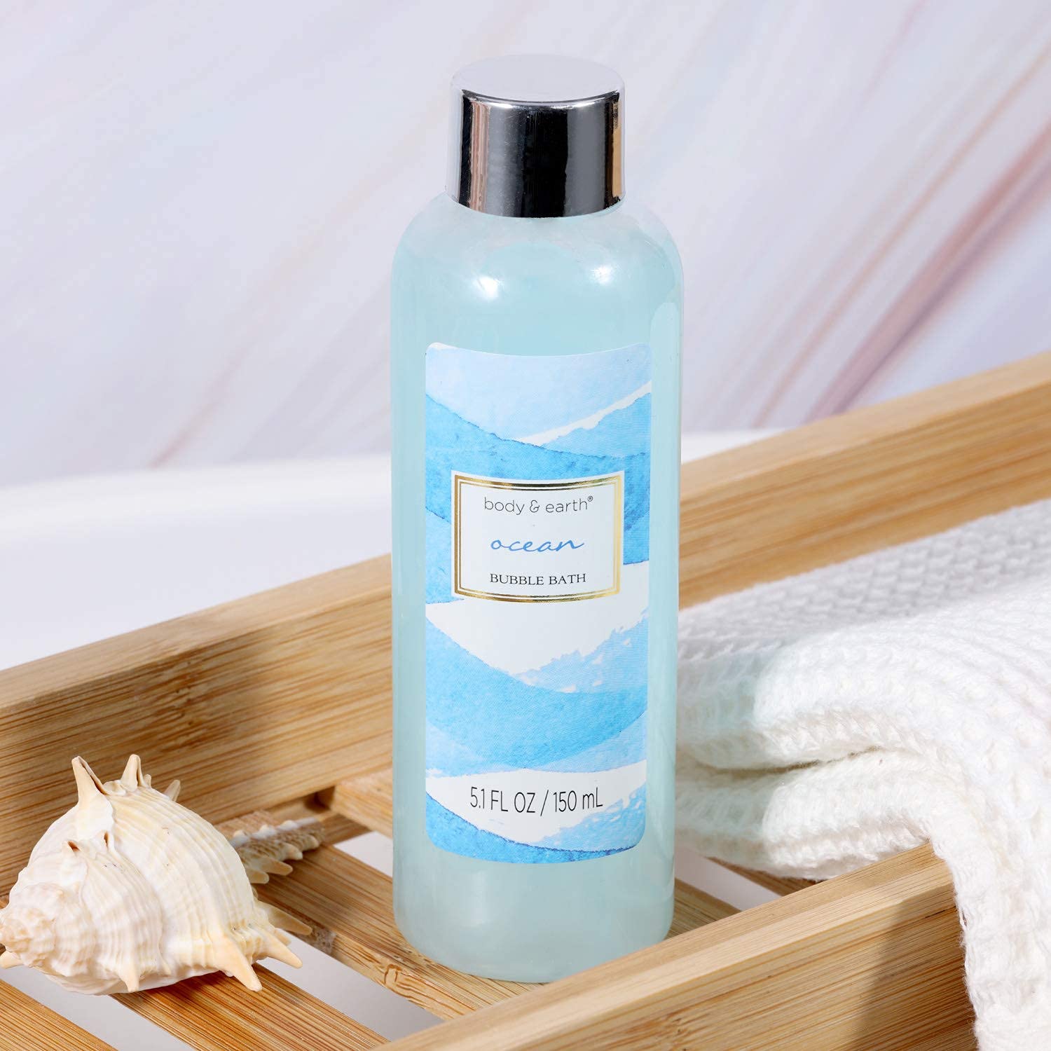 Set de Regalo de Baño con Bañera para Mujeres, Set de 6 Piezas Regalo de Spa para Mujeres con Fragancia de Océano, Adecuado para Baño Dormitorio