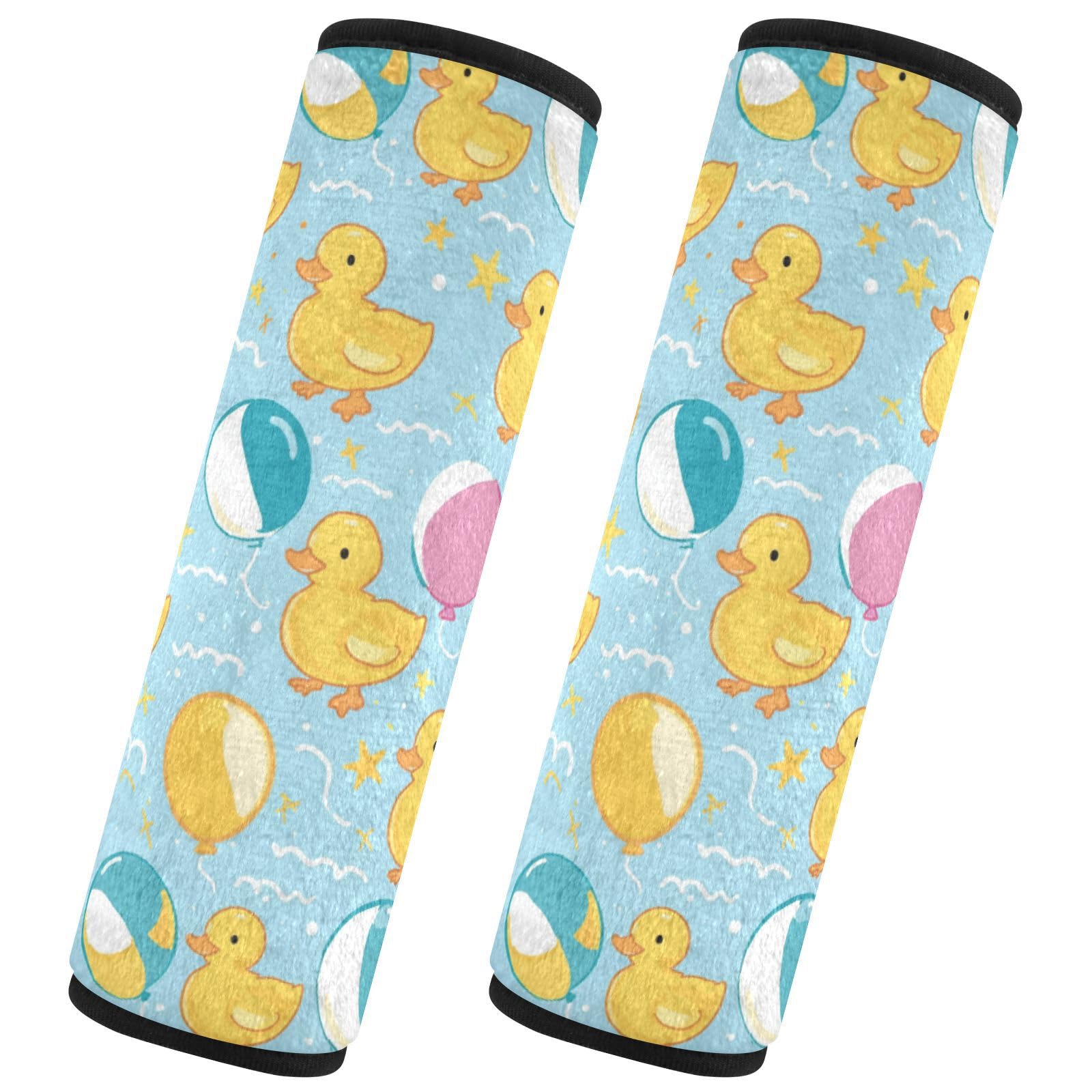 Seat Belt Covers 2 Pack Cute Ducks Car Seat Strap Covers Super Soft Balloons Stars Car Seat Neck Cover for Boys Girls Adults Babies S