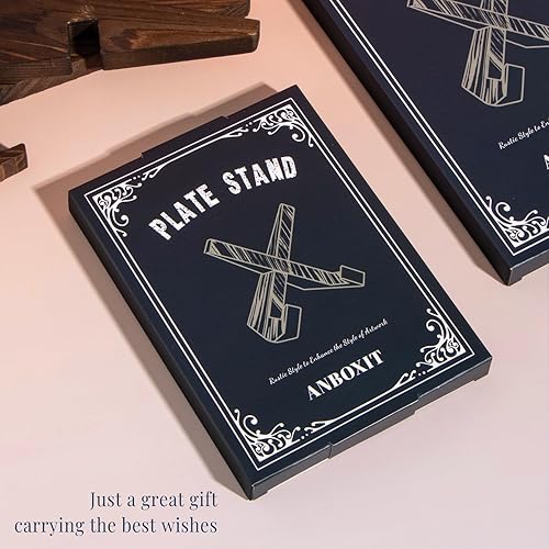 Miniatura 8 de Soporte de placa para exhibición, soporte de placa de 4.5 pulgadas, soporte de marco de madera, caballetes decorativos de mesa para exhibición