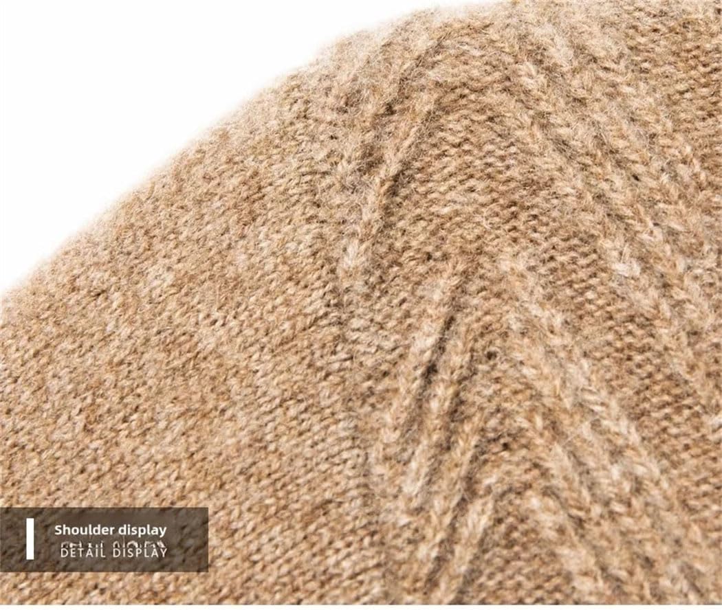 Men's Autumn Winter 100% Wool Knitted Sweaters Long Sleeved V-Neck Buttoned Warm Fashion Pullover