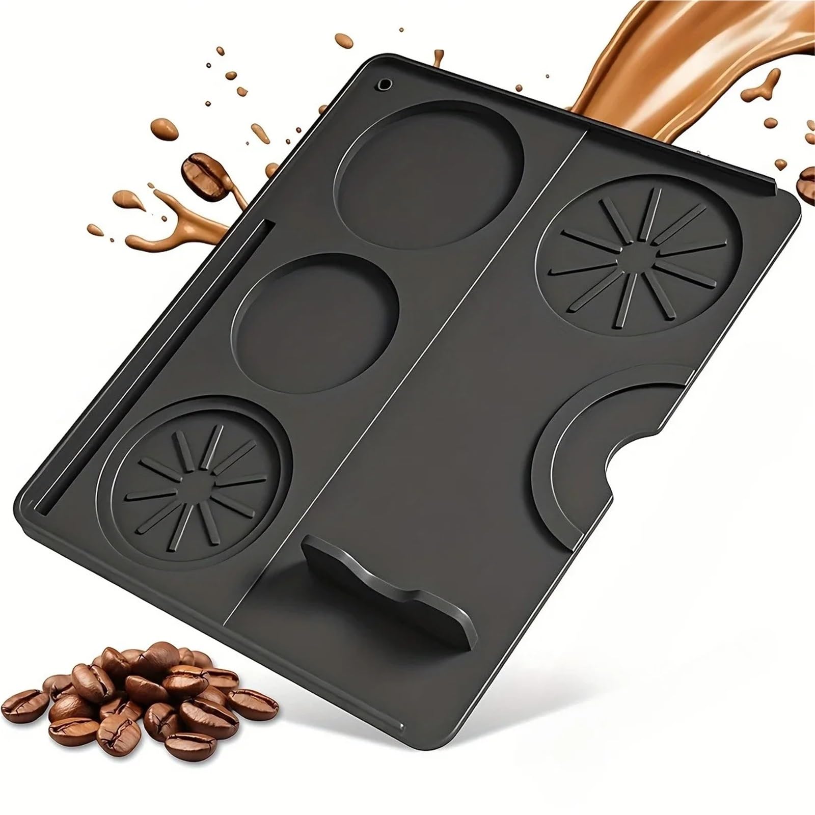 2pcs Coffee Tamping Mat Silicone Non Slip Holder Pad Press Cushion Tool Accessory Tamp Station for Home And Cafe(Grey)
