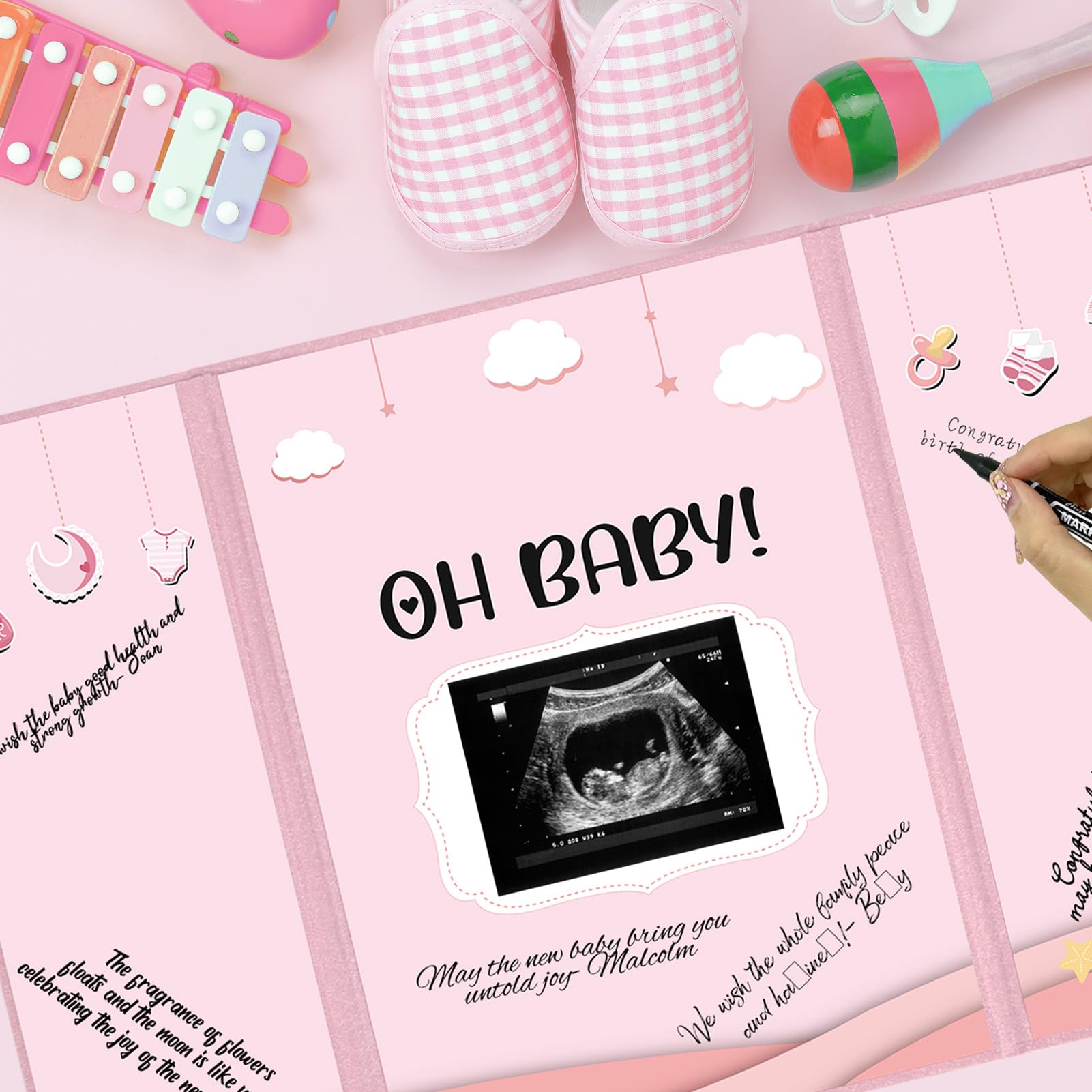 Caderno A5 'Cartas Para Minha Bebê' - Presente De Chá De Bebê Menina - 200 Páginas - Rosa