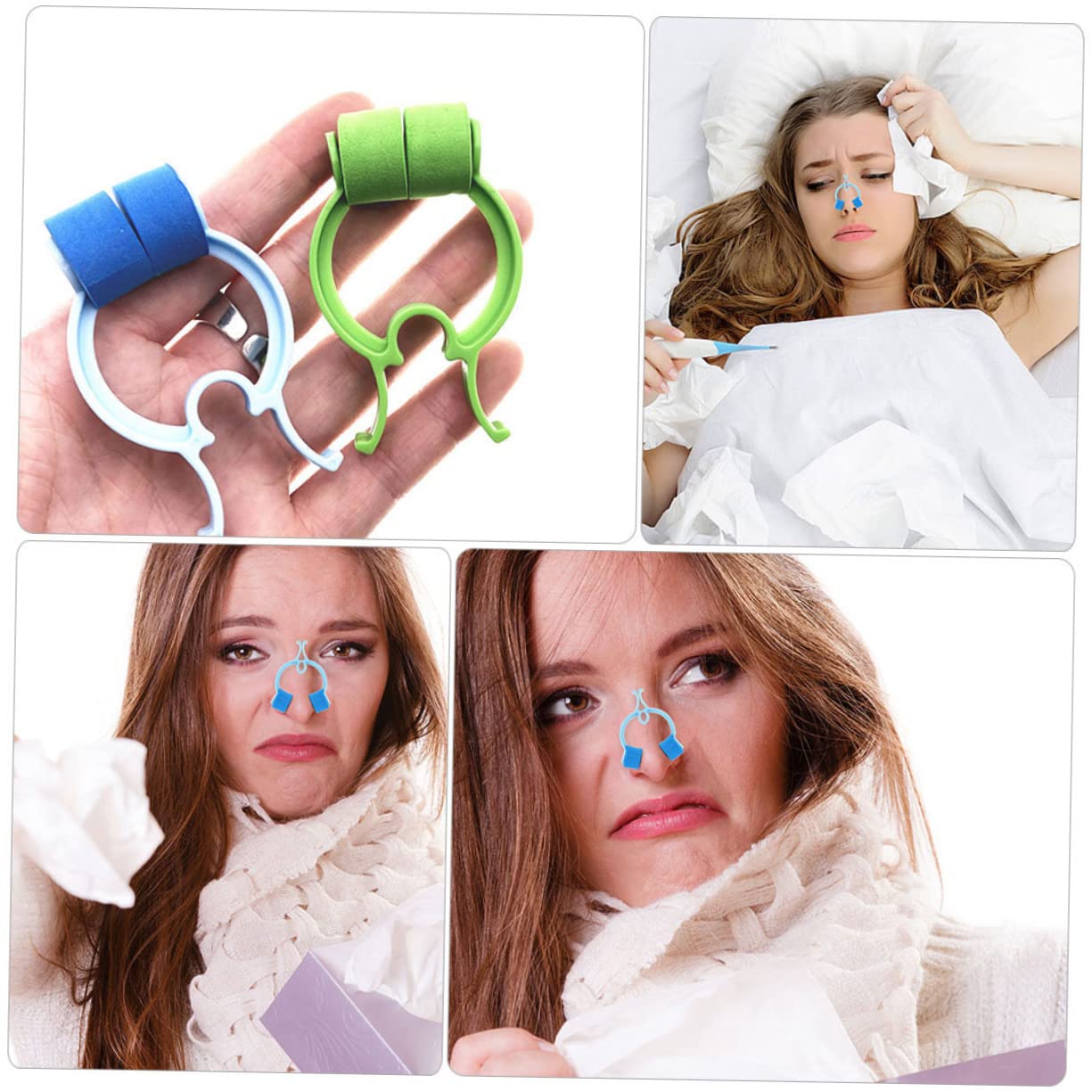 BESTYASH 3 Sätze Teiliges Nasenclips Für Atemübungen Effektive Nasenbluten Clips Für Verschiedene Nasentypen Für Unterwegs 24 Stück * 3