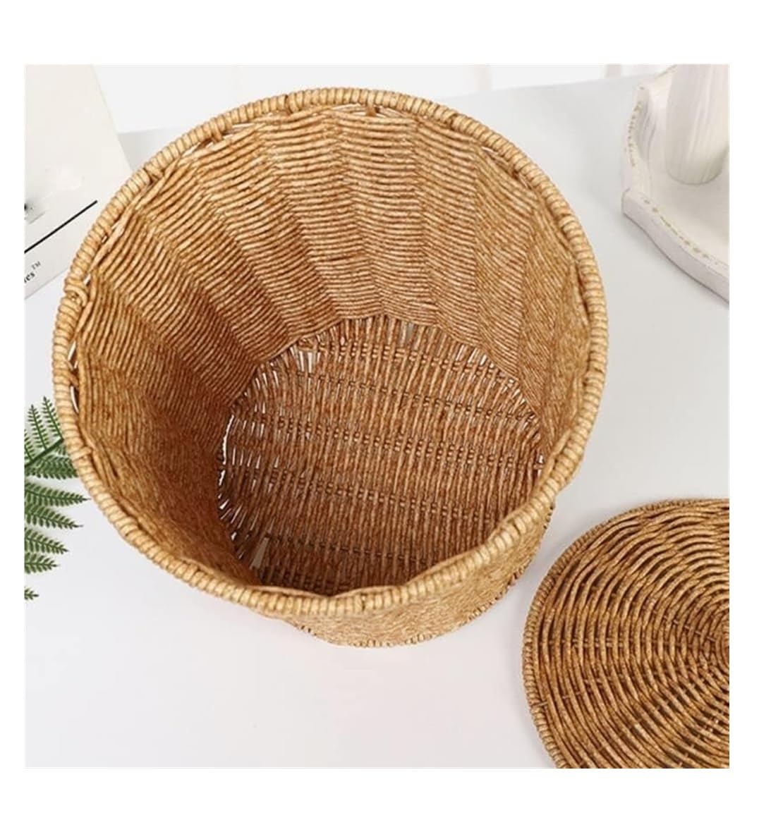 Kosz na Pranie Pojemnik na Pranie Kosz Na Pranie Plastikowy Rattan Do Przechowywania Ubrań Składany Kosz Na Brudne Ubrania Kosz na Bieliznę (Color : A, Size : 23 * 28cm)