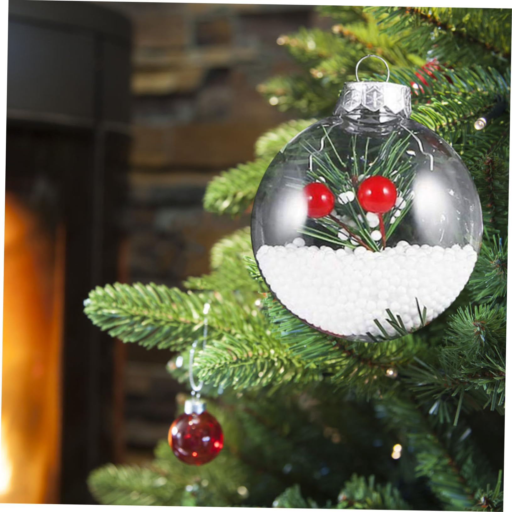 20pezzi Palline Di Natale Trasparenti Da Decorazioni Da Appendere All Albero Di Natale Ciondoli Per Feste Natalizie