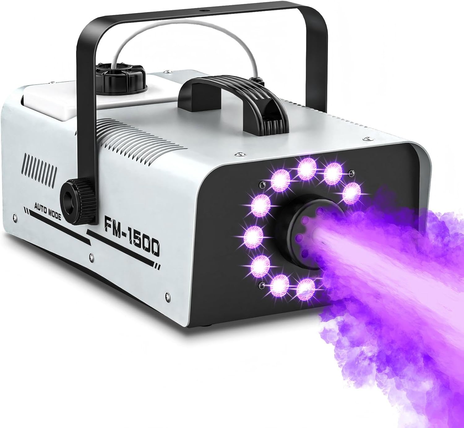 Fog Machine Outdoor Halloween, 1500W 20000CFM Smoke Machine with LED Lights, 2L Tank, 13 Colors & 4 Light Modes, Dual Wireless Remotes, Ideal for Indoor Parties, Stages, Weddings, DJ, Events