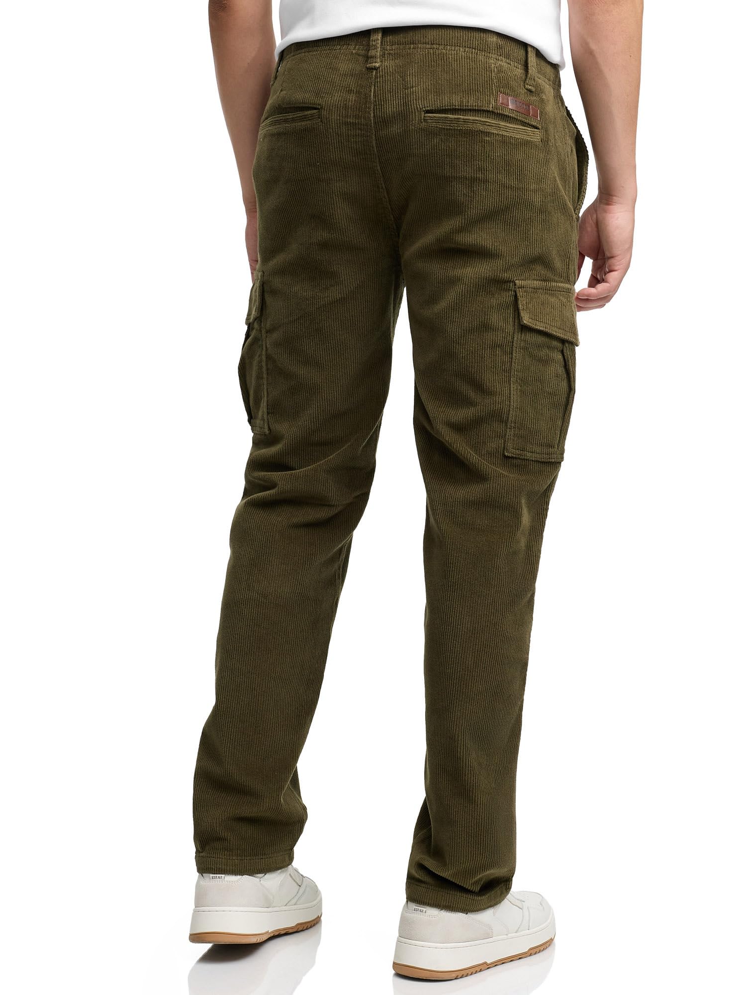 Indicode INJammon - Pantaloni da uomo in velluto a coste elasticizzati, in cotone, per il tempo libero