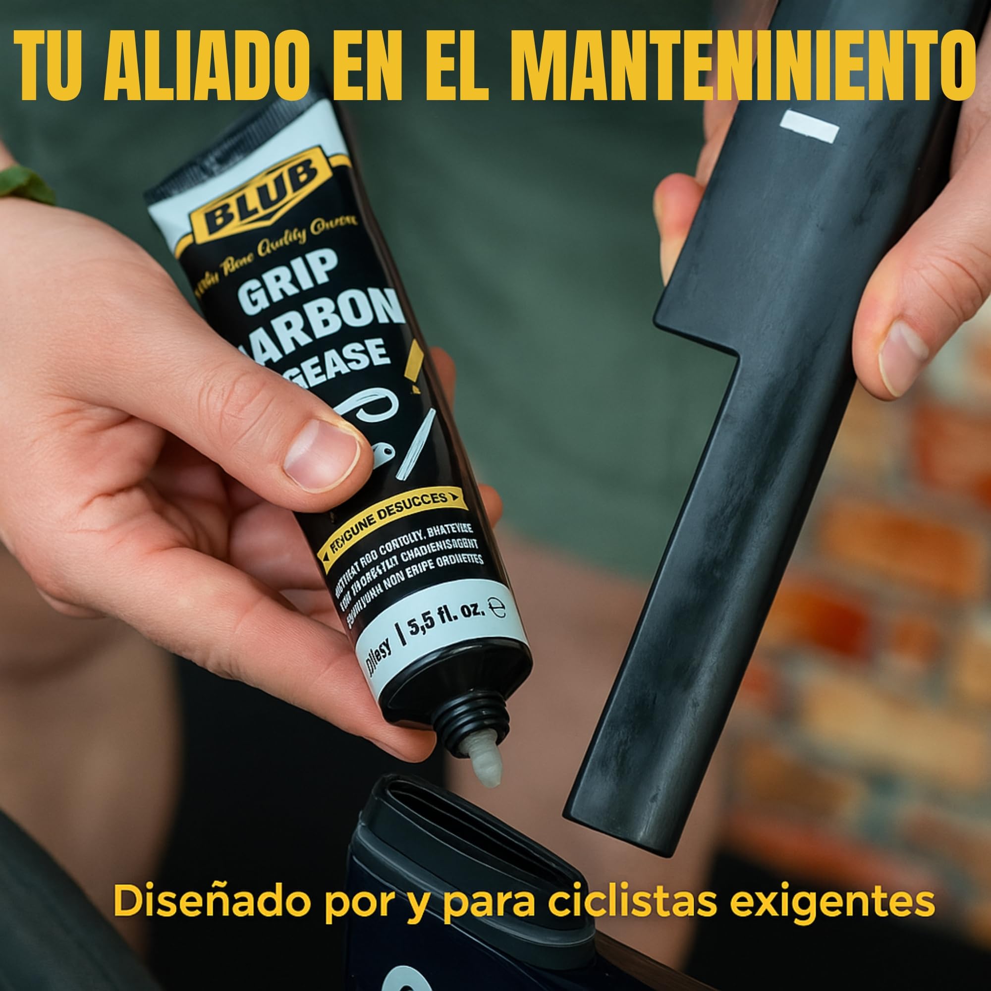 BLUB Grip Carbon Grease - Grasa carbono bicicleta para montaje de componentes | Grasa montaje bicicleta para piezas de carbono y aluminio | Reduce ruidos y evita corrosión