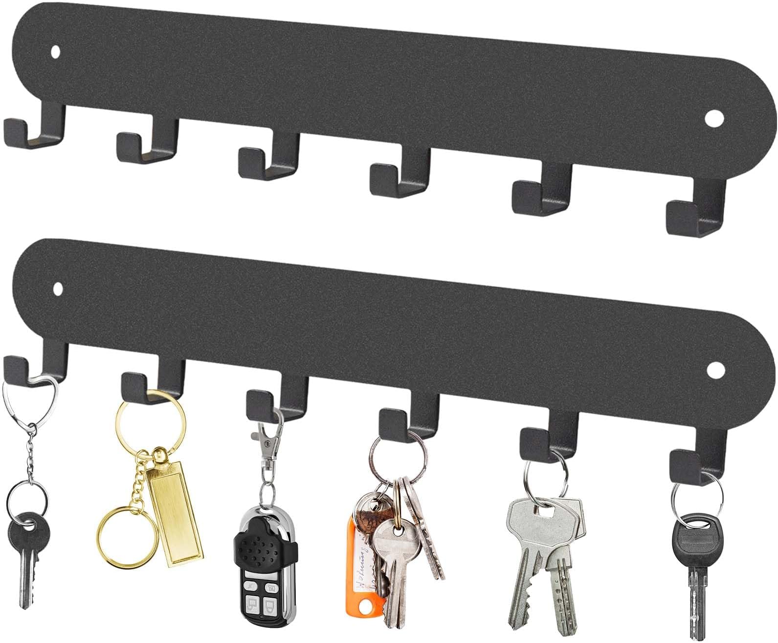 2 Stück Schlüsselbrett Mit 8 Haken - Selbstklebend Ohne Bohren