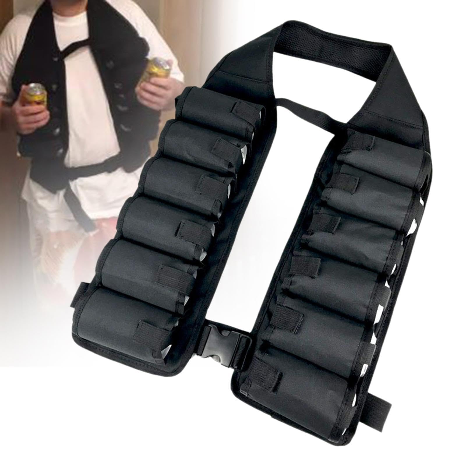 Amagogo Pochette à Bière, Gilet, Ceinture, étui, Ceintures à Boissons Polyvalentes