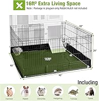 Vista 4 de GUTINNEEN Jaula para Mascotas de Conejo Correr Extensión Interior Pequeño Corral para Animales (Solo Corral)