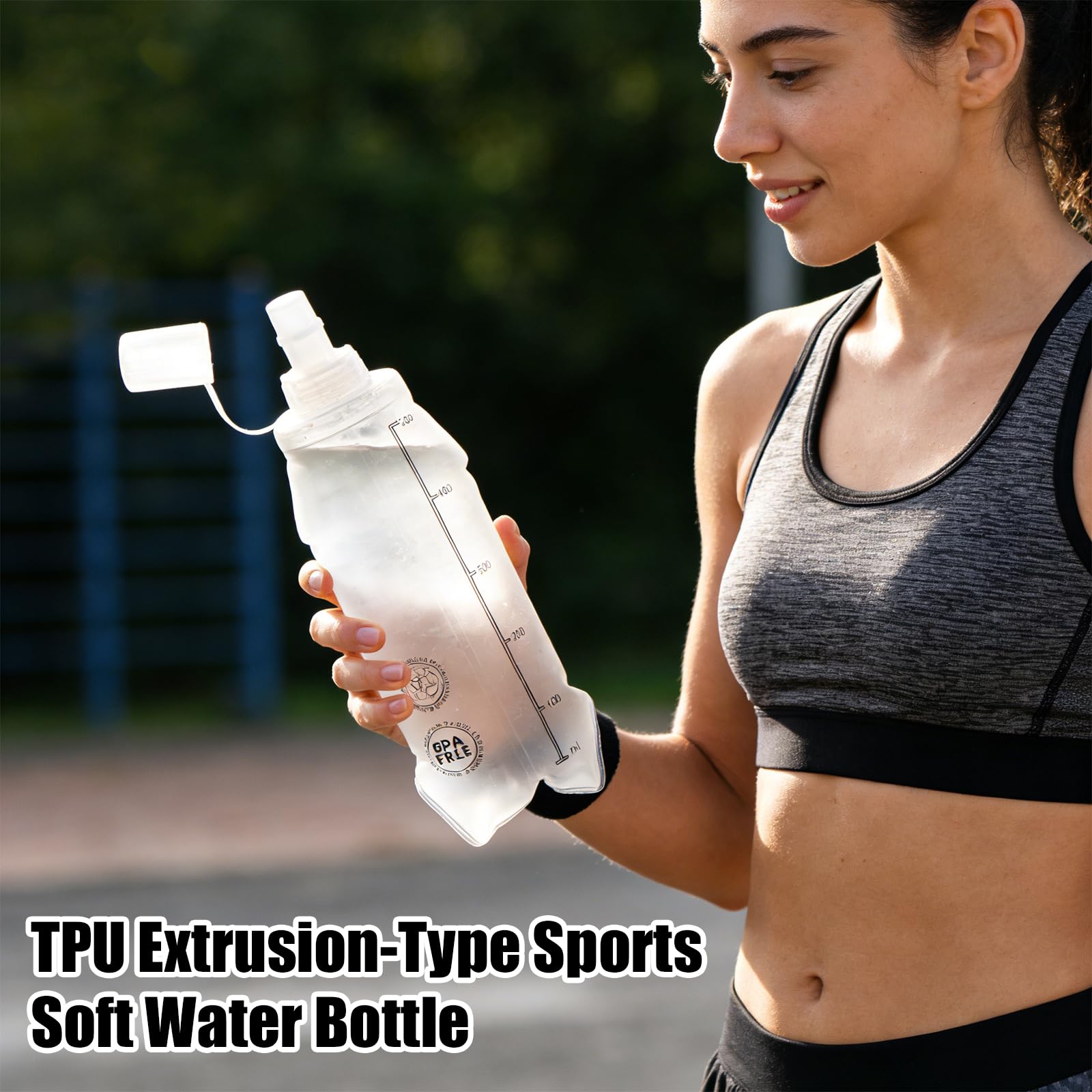 3 borracce pieghevoli, 500 ml, senza BPA, Soft Flask, pieghevoli, in TPU, per escursioni, campeggio, corsa, maratona