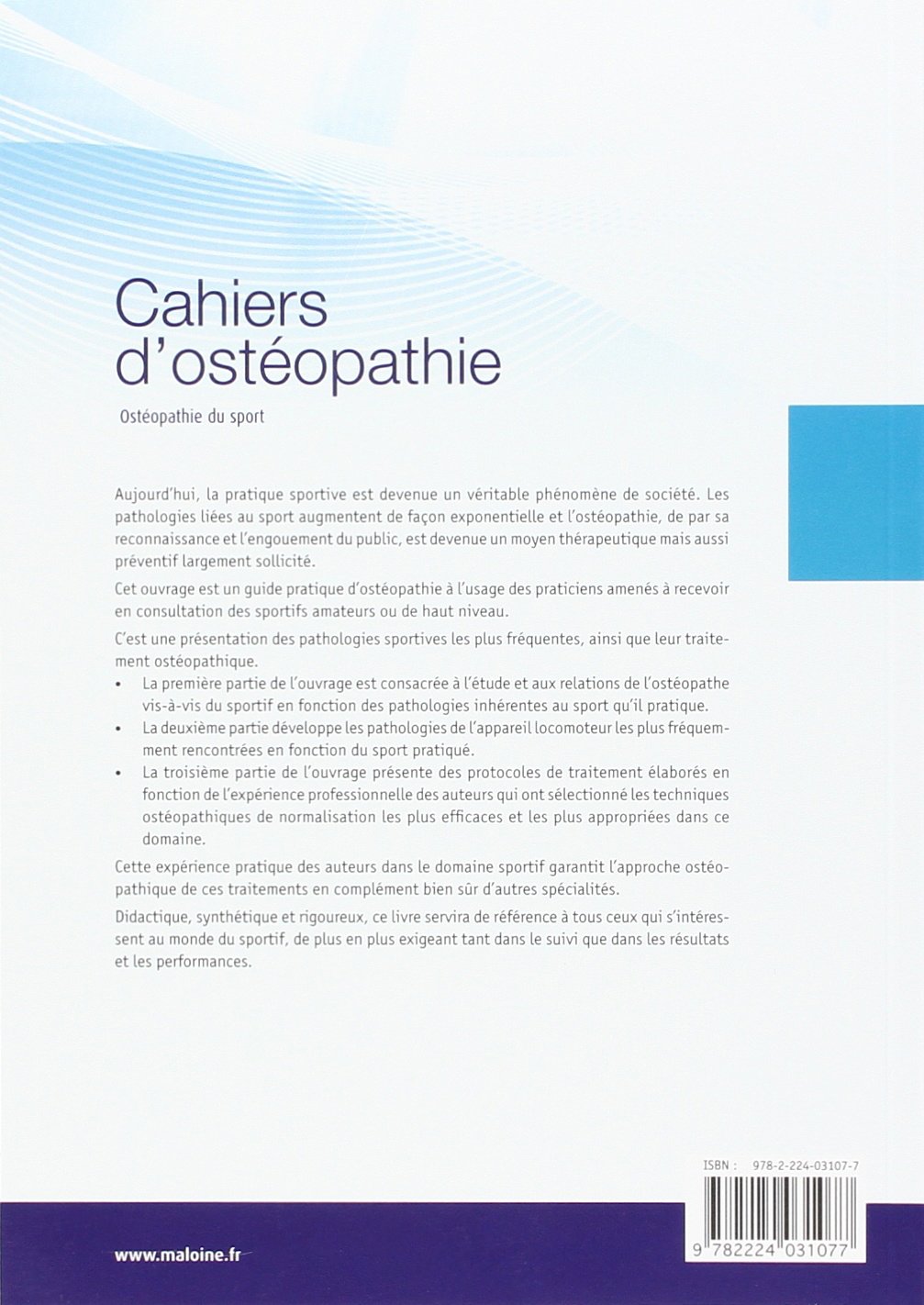 CAHIERS D'OSTEOPATHIE N 3 - OSTEOPATHIE DU SPORT