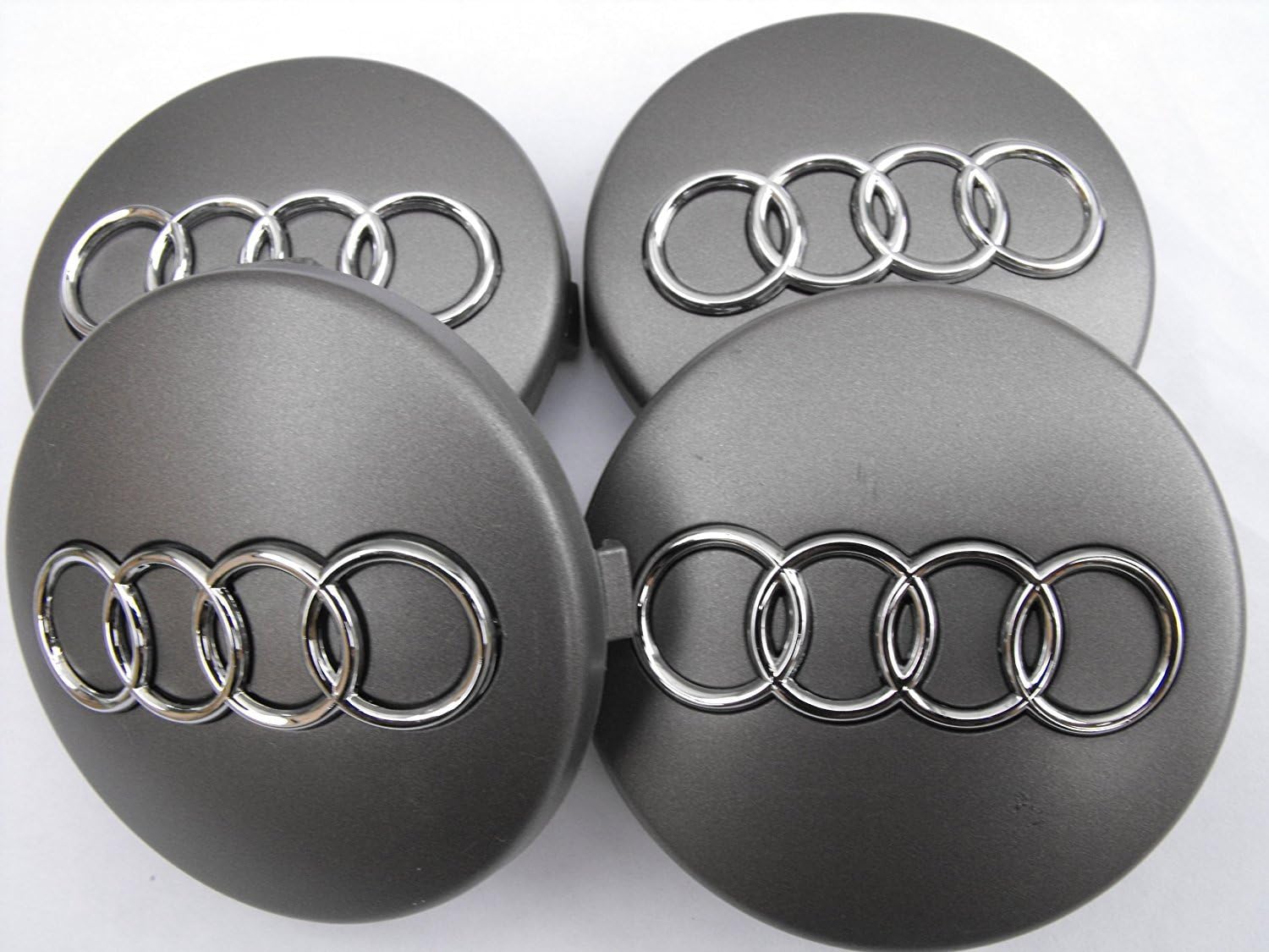4 NEW * 60 mm Silver AUDI Alloy Wheel caps, Badges Emblems