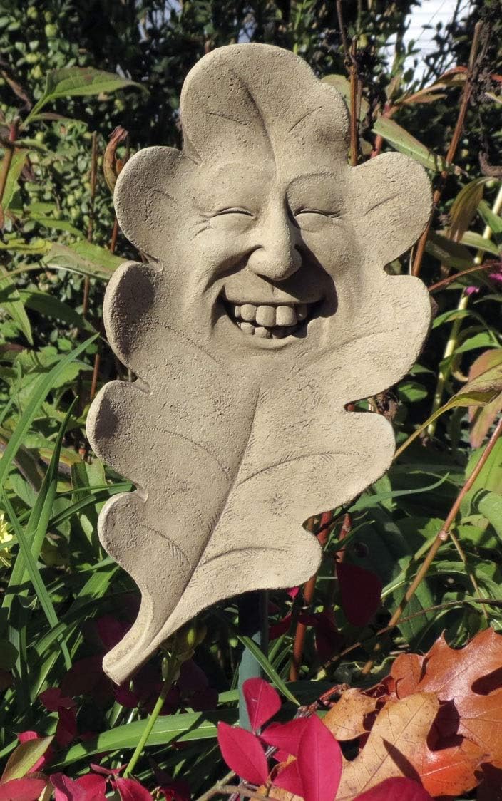 Carruth Studio, Leaf Face Plaque Woody Parks Figurine, Original Sculpture Handcrafted in Stone, Artisan Made