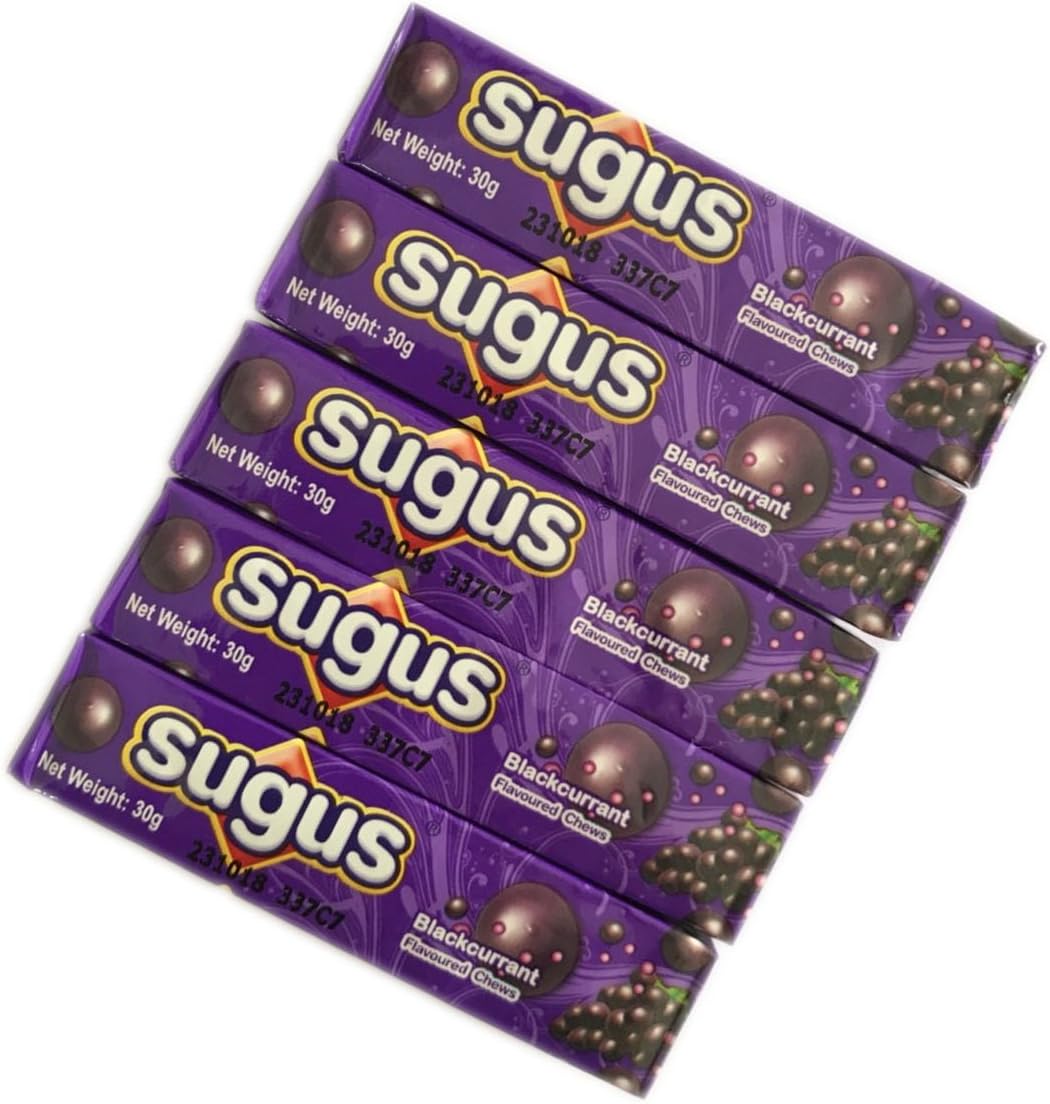 Sugus Wrigley's Sweet Chewy Candy Black Currant Flavour 5 Packs (30 g. x 5 packs)
