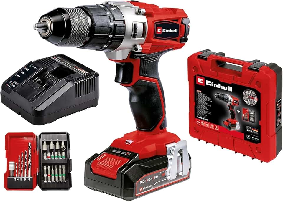 Power X-Change 44Nm Cordless Drill Driver with Battery and C