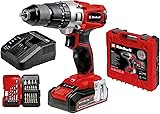 Einhell Akku-Schlagbohrschrauber TE-CD 18/2 Li-i +22 (1x2,5Ah) Power X-Change (Li-Ion, 18 V, 44 Nm, 2-Gang-Getriebe, inkl. 2,5 Ah Akku, Schnellladegerät, 22-tlg. Bit-Box und Koffer) inkl. 2,5Ah Akku+Ladegerät+Koffer+22-tlg. Bit-Set