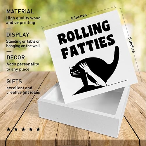 Miniatura 2 de Cartel de madera para decoración de escritorio con diseño de gato, diseño de gato divertido para el hogar, dormitorio, oficina, amantes de los