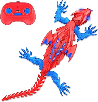 TWFRIC Wall Climbing Gecko Lizard The Rechargeable Remote Control Car Toy - Exciting RC Crawlers for Kids Ages 6+, Unlock Endless Fun, Perfect for Halloween, Christmas & Birthday Gifts Red