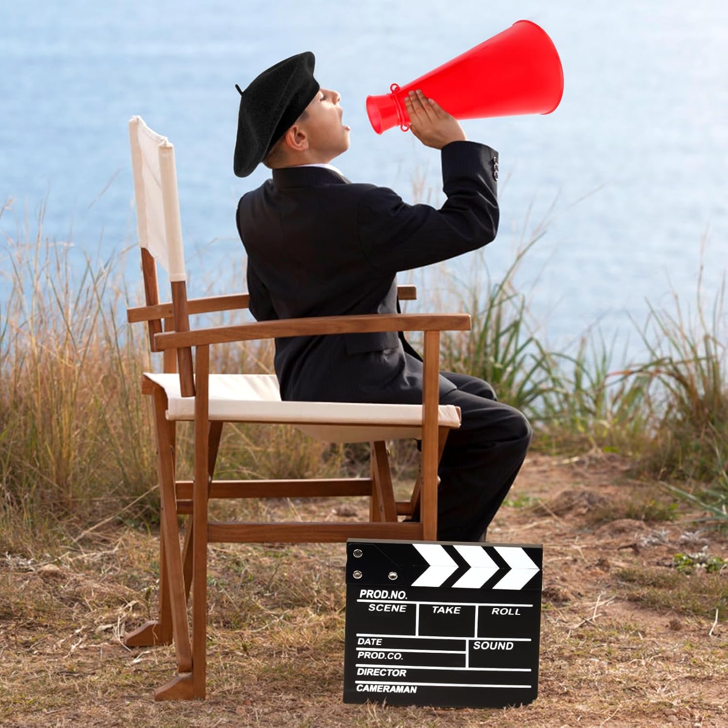 Yewong 4 Pieces Kids Director Costume Accessories Set for Filmmaker Awards Career Day Dress up Movie Night Party Supplies