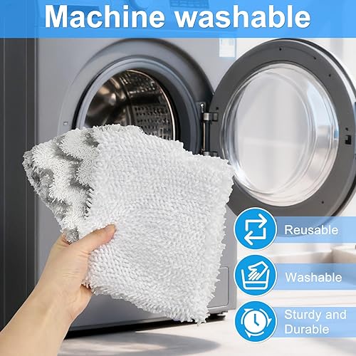 Miniatura 8 de Trapeadores de microfibra para limpieza de suelos, trapeador de polvo para suelos de madera dura con 2 almohadillas pesadas para fregar, 2