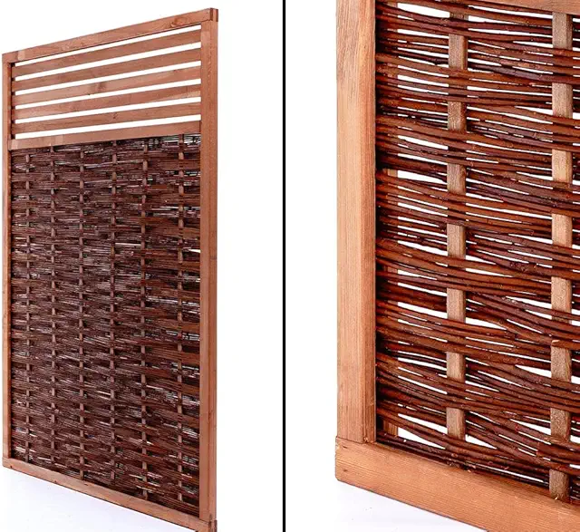 Weidenzaun 'MIA Natur' 180x120cm mit Fenster - Natürlicher Sichtschutz für Gärten