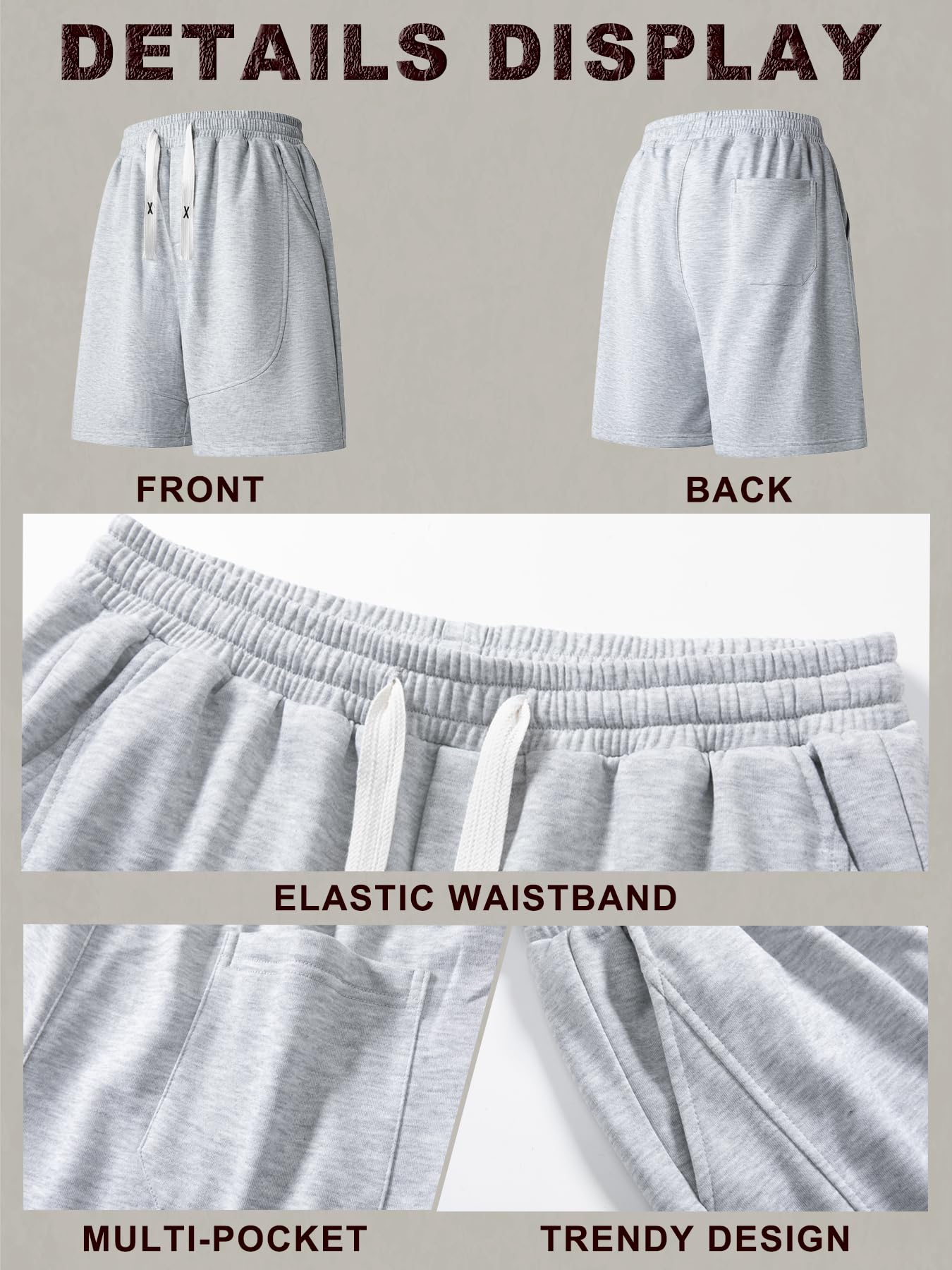 Pantalones cortos casuales para hombre, pantalones cortos deportivos de secado rápido para deportes al aire libre, estilo urbano con bolsillos, lavables a máquina — view 7