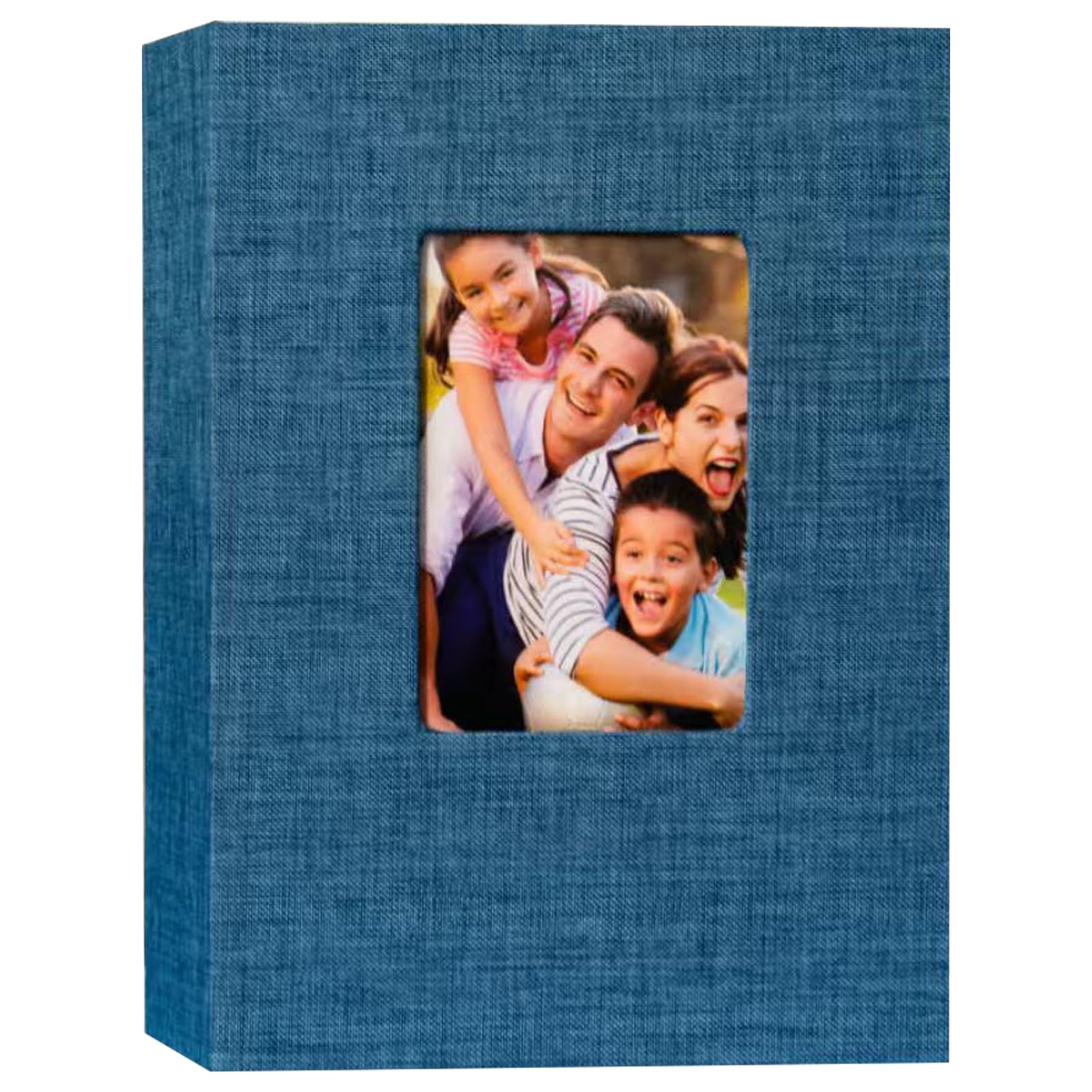 Photo Album 6x4-300 Pockets Linen Cover, Large Capacity Photo Albums 6x4 slipn, Holds 300 Photos for Family, Wedding, Anniversary, Birthday, Christmas, and Special Occasions (Blue)