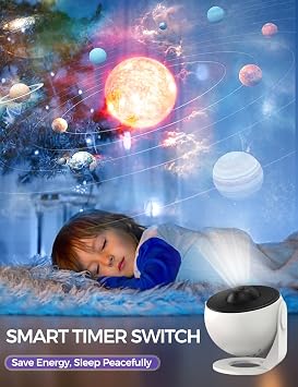 VanSmaGo Galaxy Projector, 13 in 1 Planetarium Star Projector for Bedroom Decor, 360 Rotating Nebula Projector Lamp, Timmer Starry Night Light Sleep Projector for Kids,Ceiling,Room Decoration,Gifts