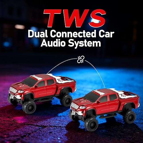 Miniatura 5 de WS-X65 Replica altavoz Bluetooth para camioneta - Sonido HD, radio FM, TWS estéreo, luces LED de fiesta, reproducción USBTF, micrófono incorporado,