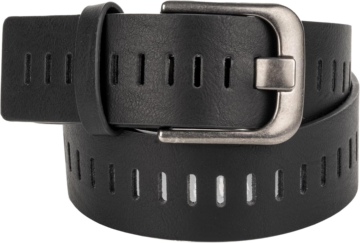 Gary Majdell Sport Men's 2" Genuine Leather Single Loop Dress Belt with Single Prong Metal and Embossed Buckles