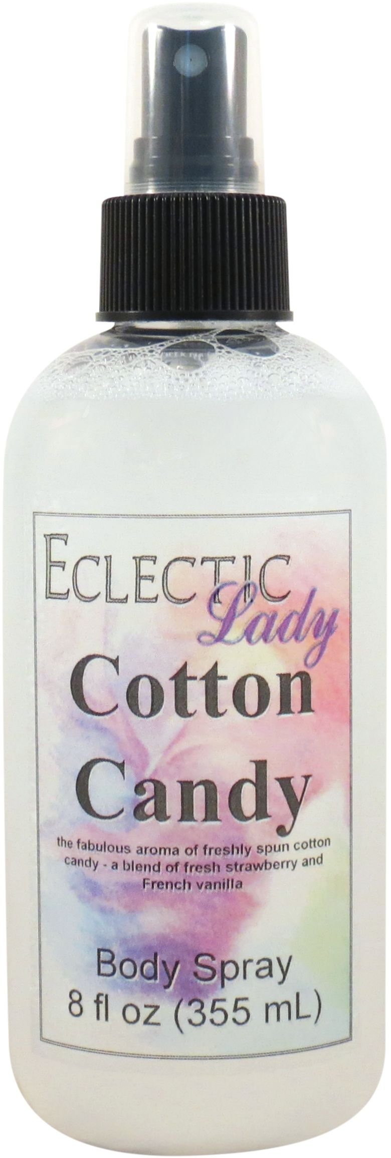 Eclectic Lady Cotton Candy Body Spray, Double Strength, 8 ounces, Body Mist for Women with Clean, Light & Gentle Fragrance, Cologne with Soft, Subtle Aroma For Daily Use