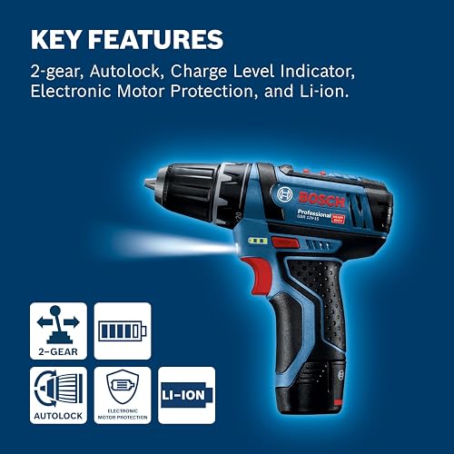 Bosch Professional 12V System Cordless Screwdriver GSR 12V-15 (incl. 2x2.0 Battery+Charger, 39 Pieces Accessory Set, in Bag) - Amazon Exclusive Set - 6