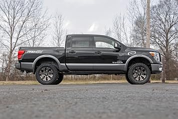Rough Country 3 Suspension Lift Kit for Nissan Titan 2WD/4WD (2004-2024) - Wheel Spacers & N3 Rear Shocks, Silver Control Arms