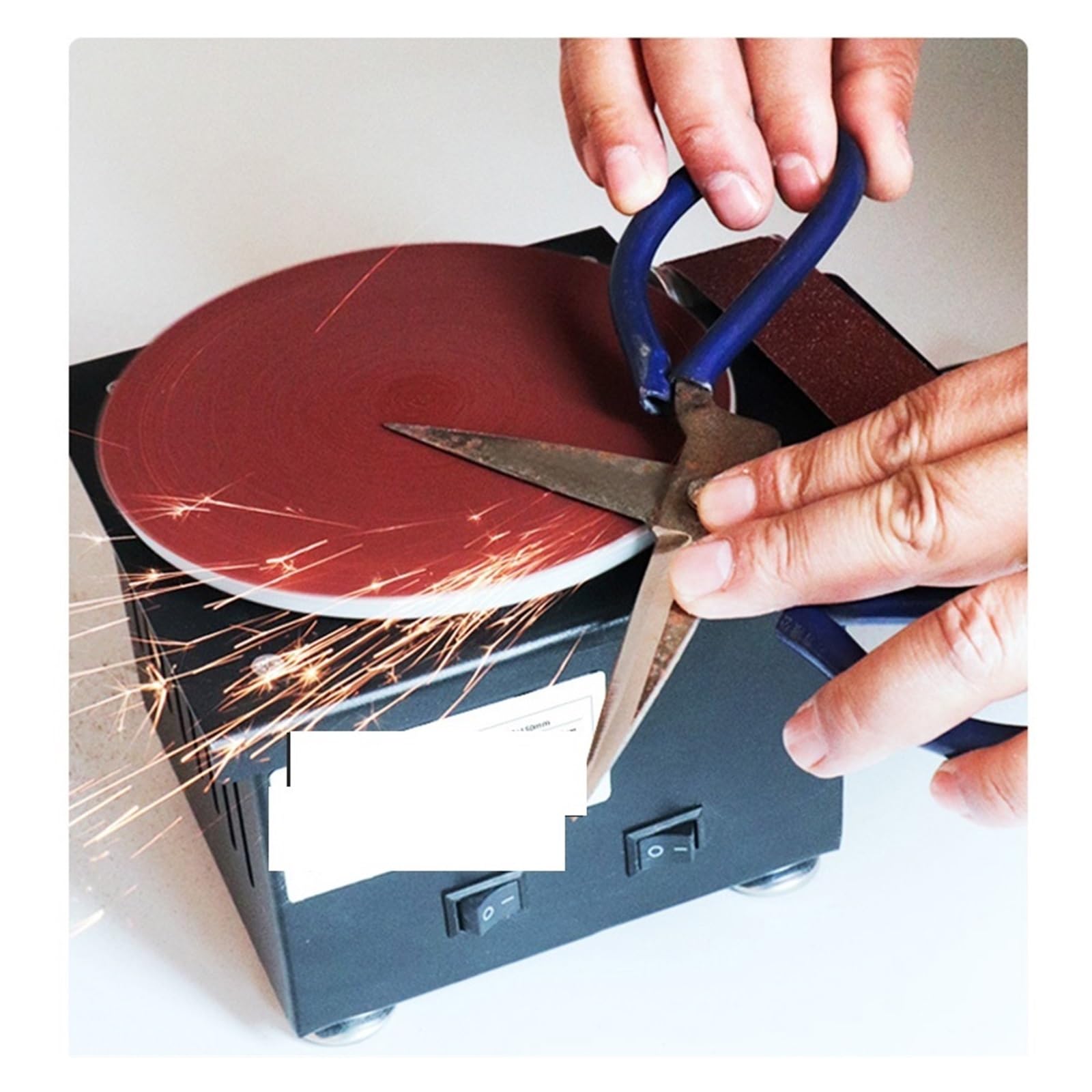 Polerka, szlifierka oscylacyjna, Mini elektryczna szlifierka taśmowa DIY szybka maszyna z piaskiem wielofunkcyjna szlifierka biurkowa narzędzie do polerowania drewna do szlifowania, polerowania(Set me
