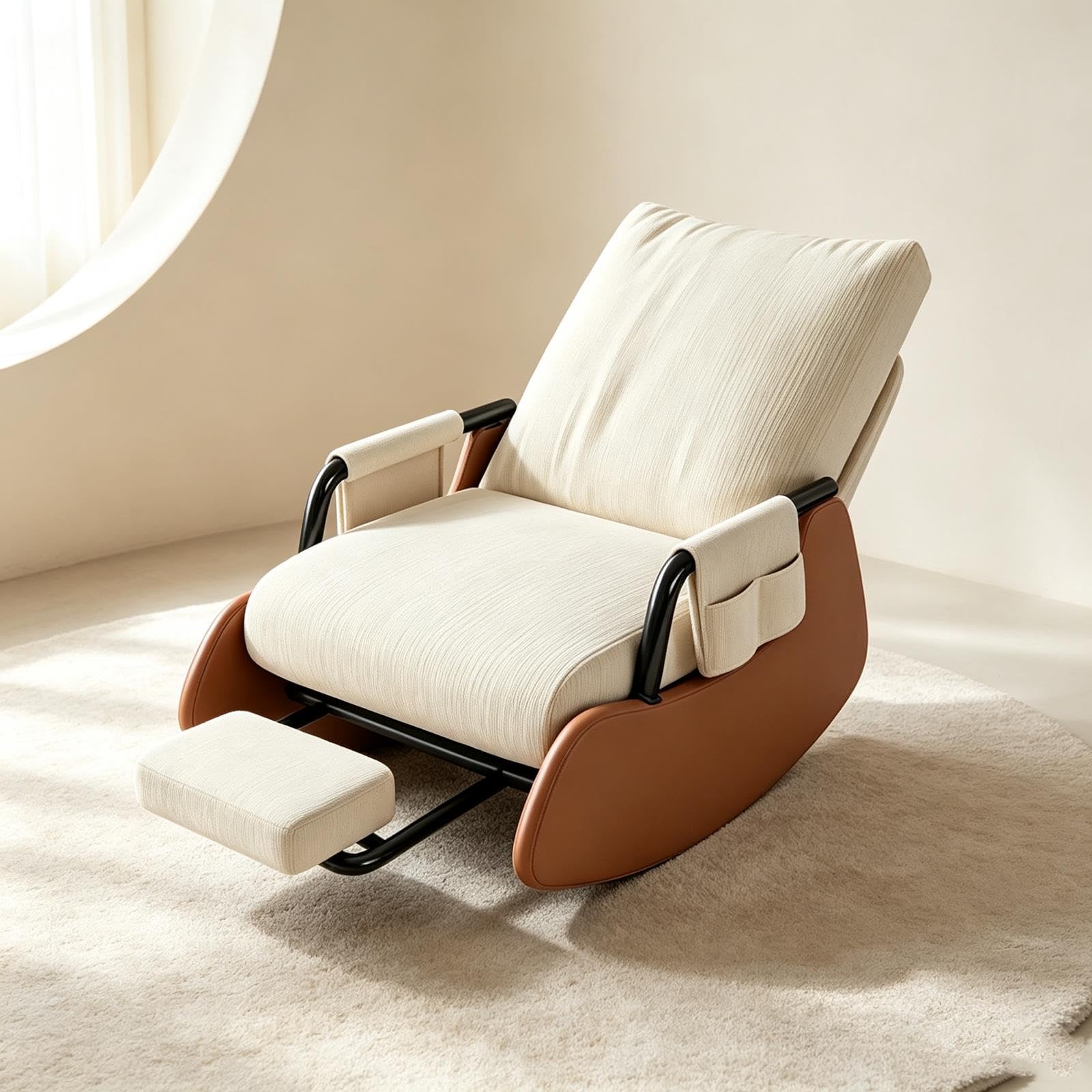 Chaise longue inclinable à bascule avec repose-pieds extensible for la